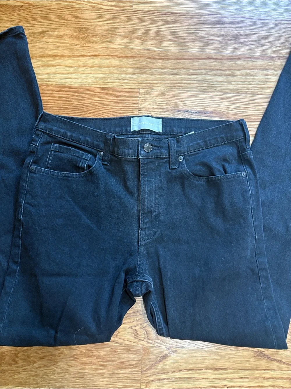 Everlane men’s selvedge slim fit stretch Black denim Jeans 139393 size  33/32